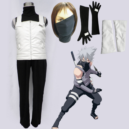 Anime Naruto Costume Anbu Kakashi Cosplay Costume Uniform with Mask for Men Kids Halloween