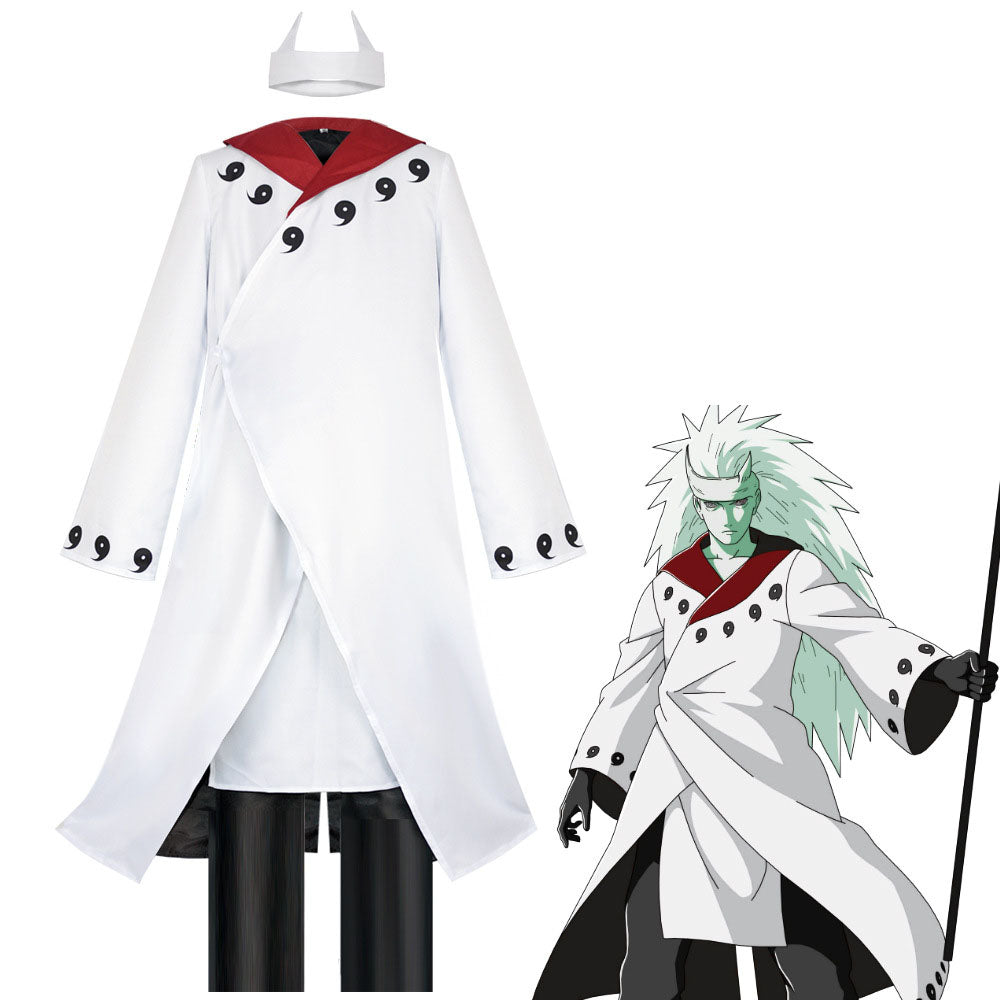Anime Naruto Costume The Sage of Six Paths Cosplay White Cloak set For Men