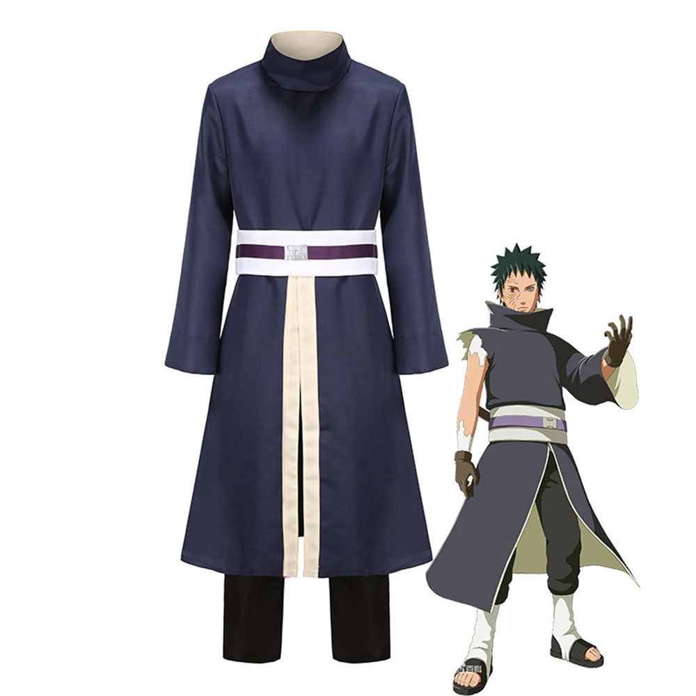 Anime Naruto Costume Obito Cosplay Cloak Set for Men and Kids Halloween