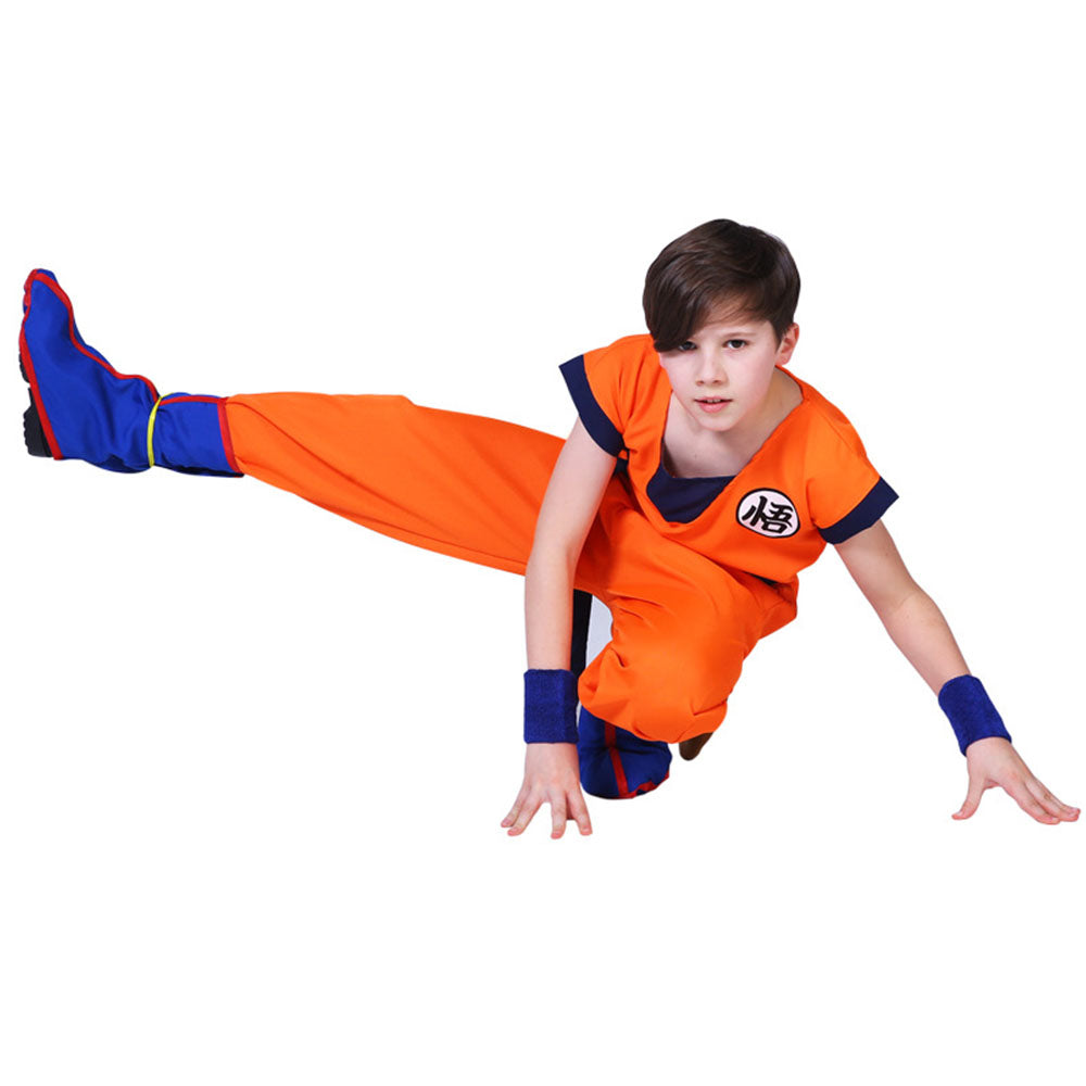 Dragon Ball Son Goku Training Costume full Outfits Chinese Character 'Turtles' Men and Kids