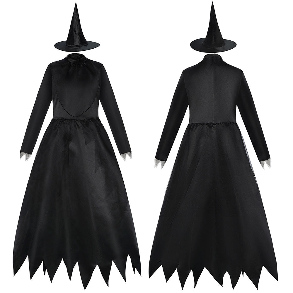 Halloween Costume Black Devil Witch Vampire Cosplay Black dress with Hat for Women