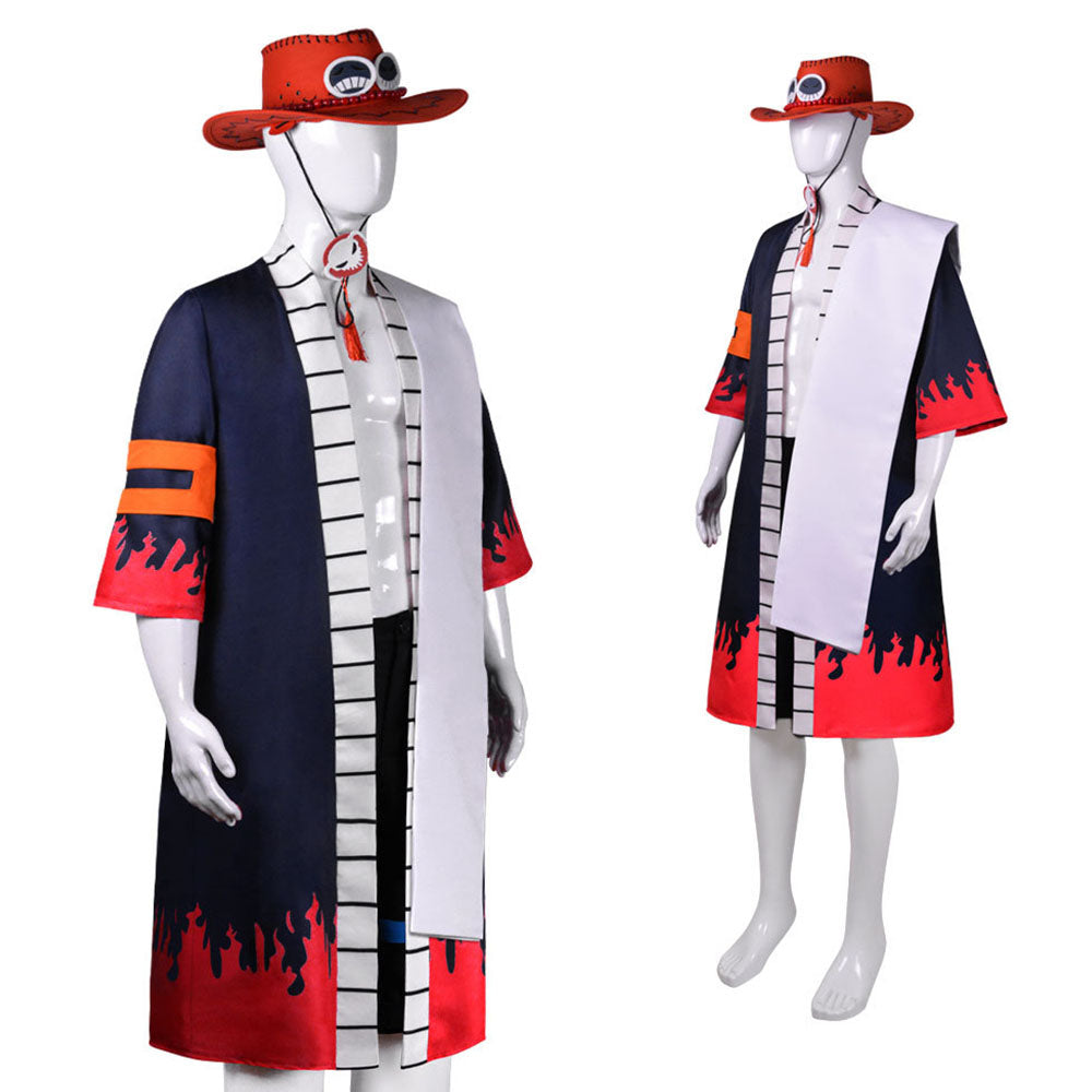 Pirate Adventure Flame Fighter Costume Full Outfit with Hat for Men Halloween