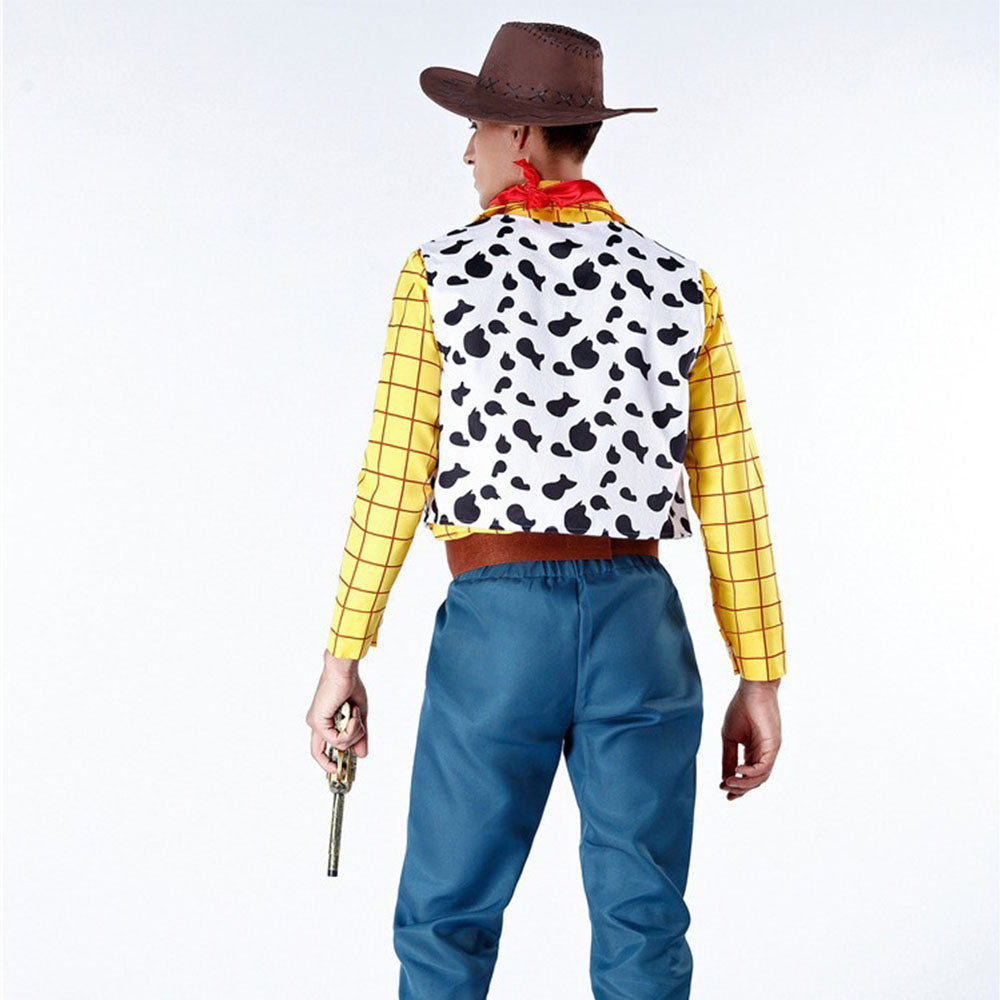 Toy Story Costume Woody Cosplay Full Outfit with Hat for Men and Women Halloween