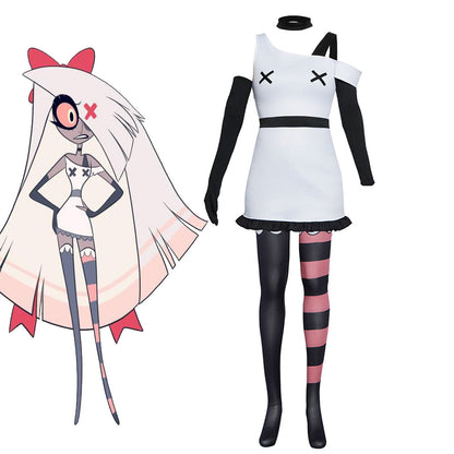 Hazbin Hotel Vaggie Cosplay Costume White full Outfit for Women Halloween