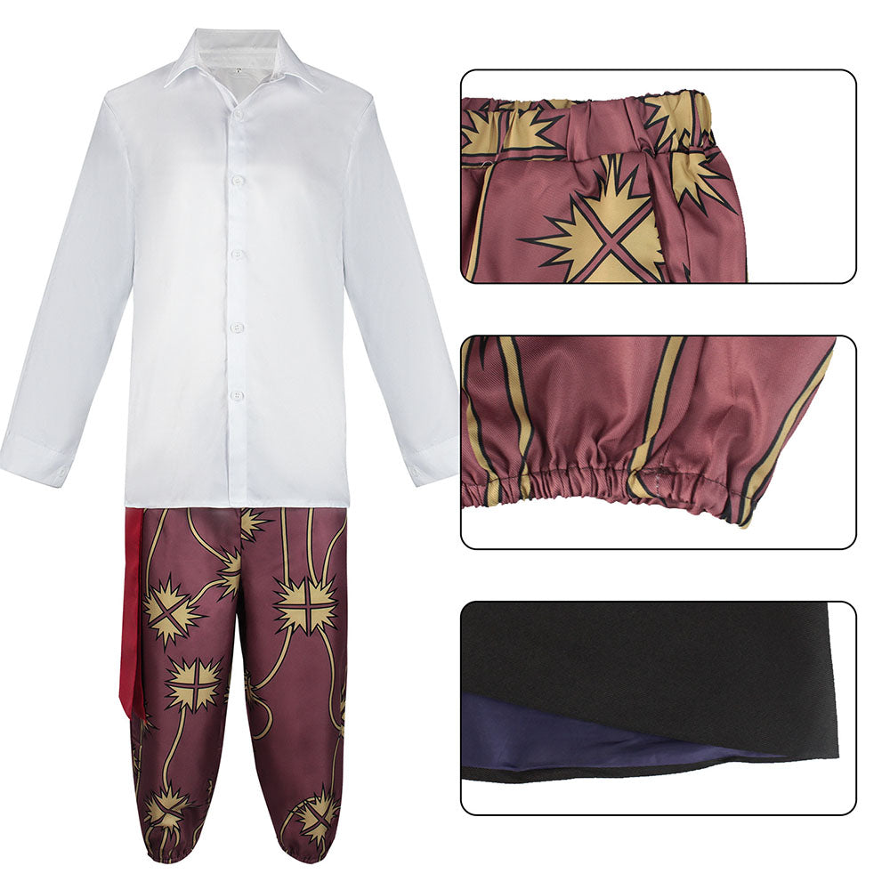 Red-Hair Pirate Captain Costume Full Outfit with Hat for Men Halloween