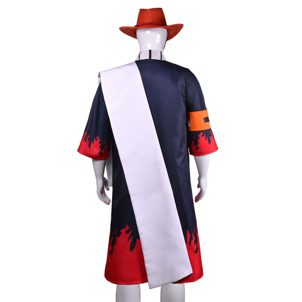 Pirate Adventure Flame Fighter Costume Full Outfit with Hat for Men Halloween