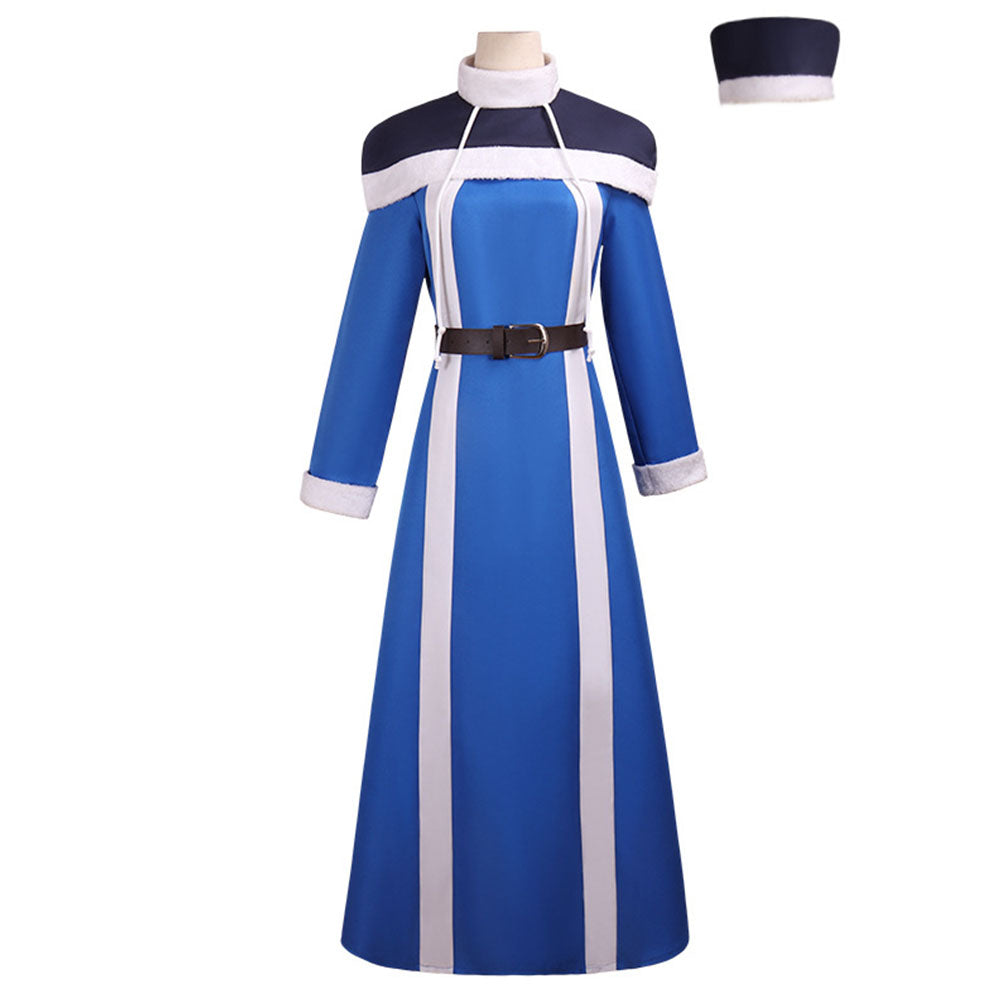 Fairy Tail Costumes Juvia Lockser Cosplay full Outfit with Hat Women Halloween
