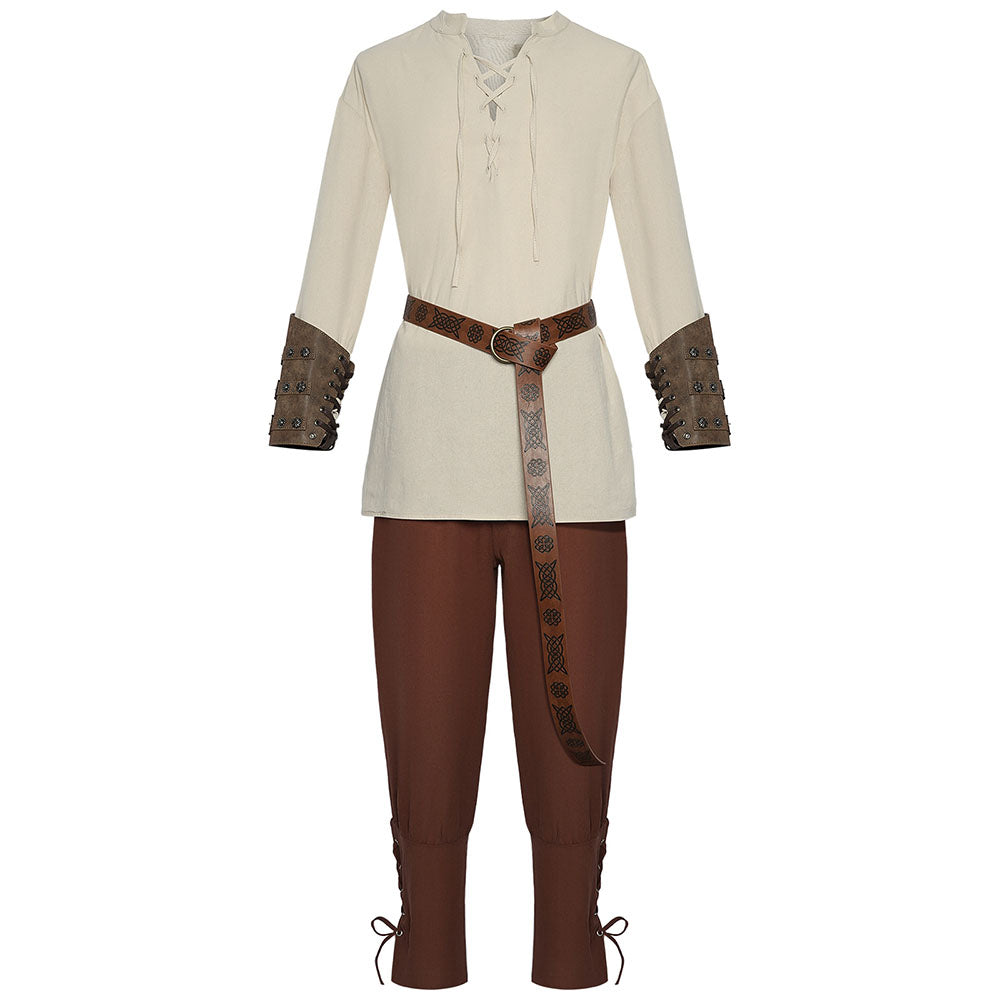 Halloween Costume Pirates of the Caribbean Medieval Pirate Cosplay full Outfits for Men