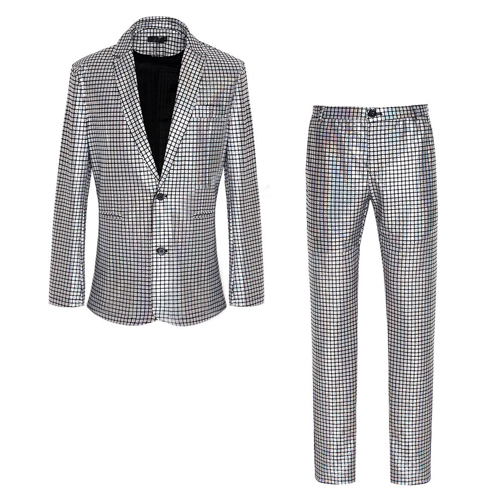 Disco Sequined Men's suits Party stage Nightclub Shiny Performance Suit Halloween