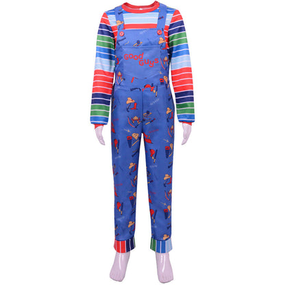 Movie Child's Play Costume Chucky Cosplay Outfits for Men and Kids