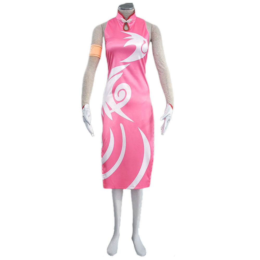 Anime Naruto Mobile Game Costume Sakura Haruno Cosplay Cheongsam Dress for Women Kids