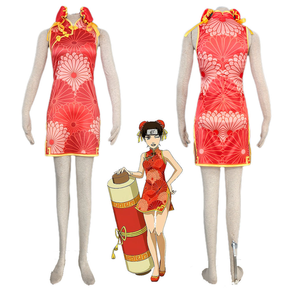 Anime Naruto Mobile Game Costume Tenten Girl Cosplay Costume for Women Kids