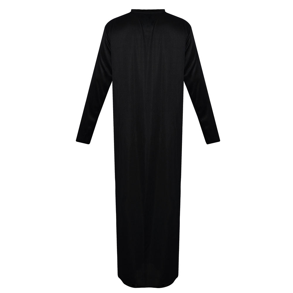 Halloween Costume the Catholic Father Priest Cosplay Coat with Cross Necklace