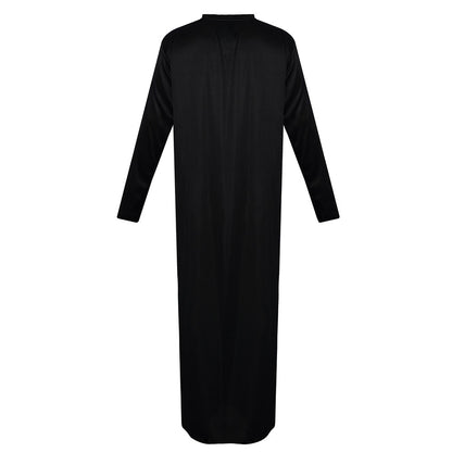 Halloween Costume the Catholic Father Priest Cosplay Coat with Cross Necklace