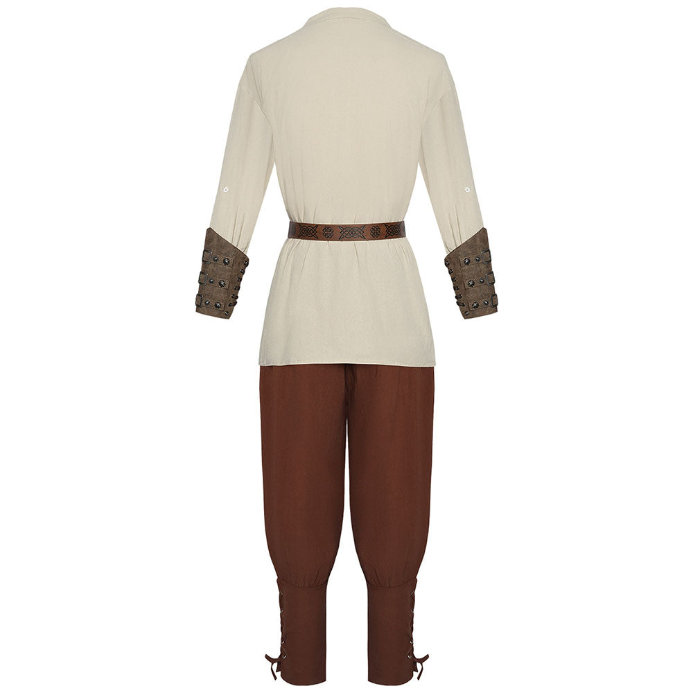 Halloween Costume Pirates of the Caribbean Medieval Pirate Cosplay full Outfits for Men