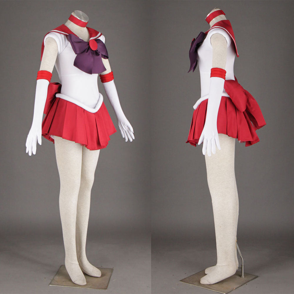 Anime Sailor Moon Costume Heino Rei Sailor Mars Fighting Cosplay Outfit and Accessories Women and Kids Halloween