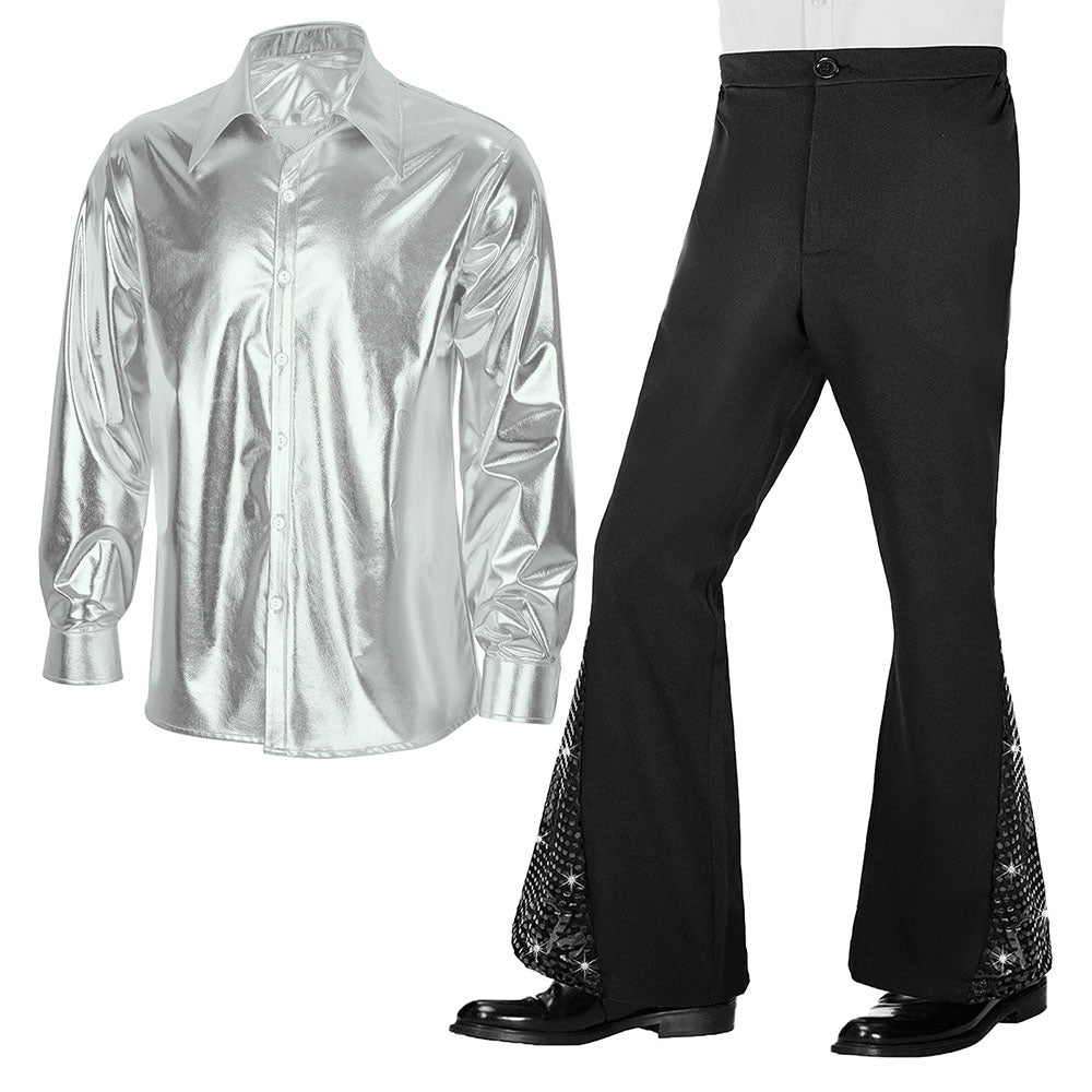 Hip-Hop Vintage Men's suits Party stage Nightclub Shiny Performance Suit Halloween