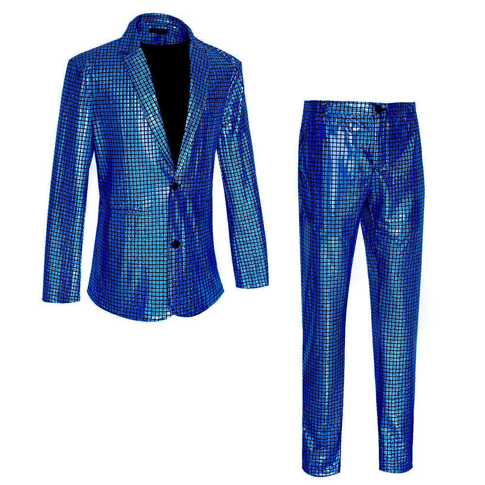 Disco Sequined Men's suits Party stage Nightclub Shiny Performance Suit Halloween