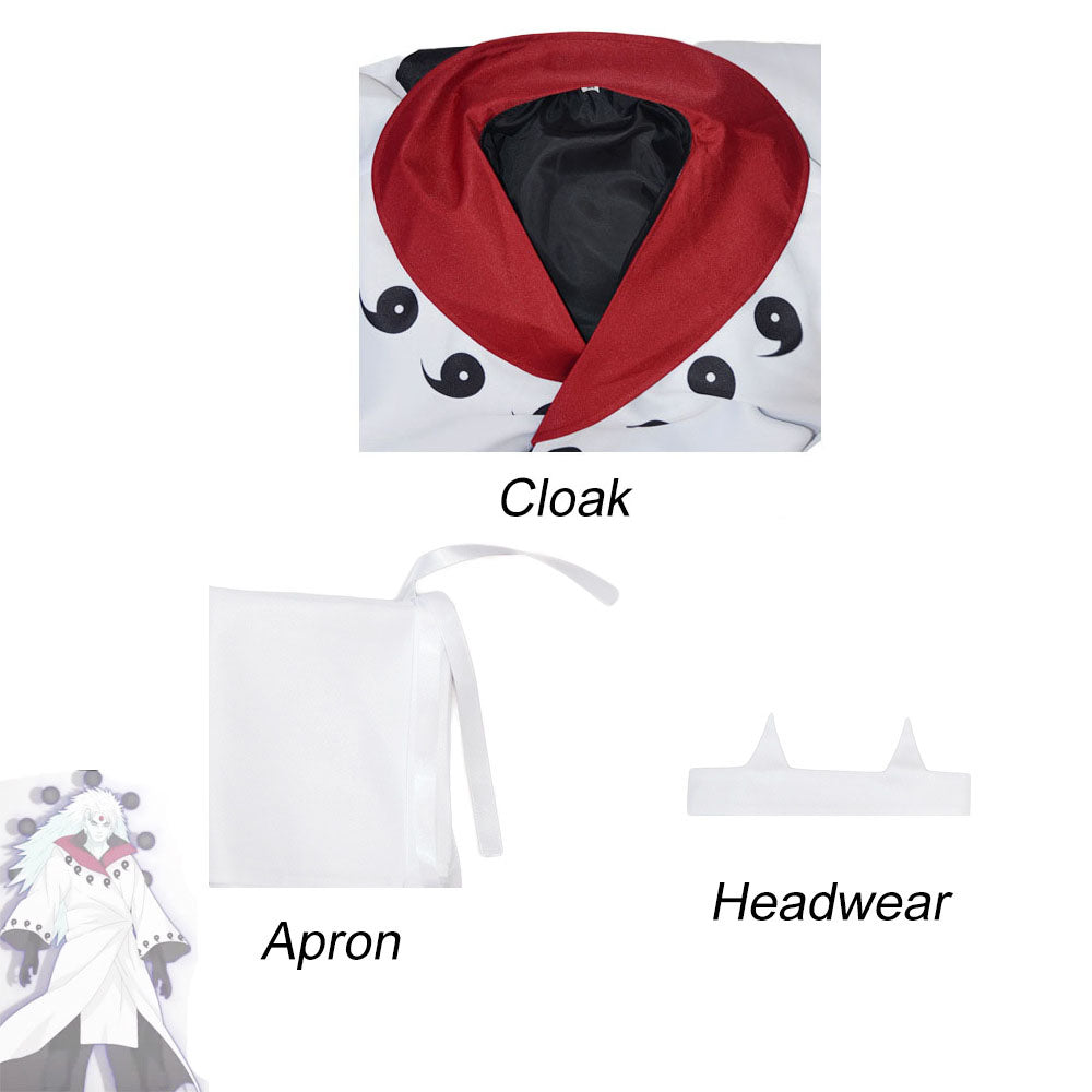Anime Naruto Costume The Sage of Six Paths Cosplay White Cloak set For Men