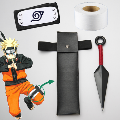 Anime Naruto Costume Leaf Village Ninja Naruto Sasuke Kakashi Hinata Leg Bag Kunai Cosplay Accessories