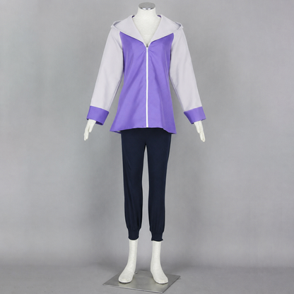 Anime Naruto Costume Hinata Cosplay Jacket Costume with Headband for Women Kids