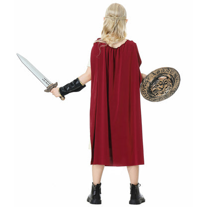 Spartacus Costumes Spartan Warriors Cosplay Full Outfit with Shield Sword For Kids Halloween